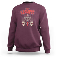 Merry Krampus Christmas Sweatshirt Naughty Xmas Psychobilly Horror - Wonder Print Shop