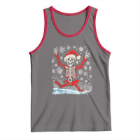 Dancing Skeleton Christmas Tank Top Snowy Xmas Night Santa