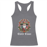 Mexican Christmas Cholo Claus Santa Racerback Tank Top Funny Xmas in Mexico Latin America