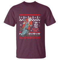Biker Santa Claus T Shirt Christmas Motorcycle Oh What Fun It Is To Ride Ugly Sweater - Wonder Print Shop