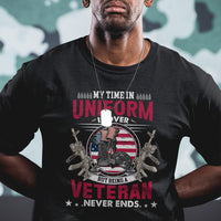 My Time In Uniform Is Over But Being A Veteran Never Ends US Veteran Pride Dog Tag T Shirt - Wonder Print Shop