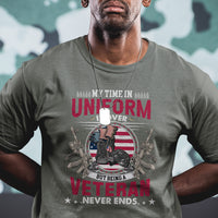 My Time In Uniform Is Over But Being A Veteran Never Ends US Veteran Pride Dog Tag T Shirt - Wonder Print Shop