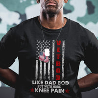 Vet Bod Like Dad Bod But With More Knee Pain Dog Tag Funny Veteran Dad T Shirt - Wonder Print Shop