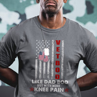 Vet Bod Like Dad Bod But With More Knee Pain Dog Tag Funny Veteran Dad T Shirt - Wonder Print Shop