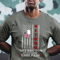 Vet Bod Like Dad Bod But With More Knee Pain Dog Tag Funny Veteran Dad T Shirt - Wonder Print Shop