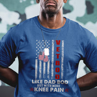 Vet Bod Like Dad Bod But With More Knee Pain Dog Tag Funny Veteran Dad T Shirt - Wonder Print Shop