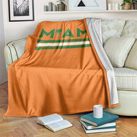 Retro Miami Palm Tree Throw Blanket Vintage South Florida Pride Distressed Orange and Green