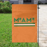 Retro Miami Palm Tree Garden Flag Vintage South Florida Pride Distressed Orange and Green