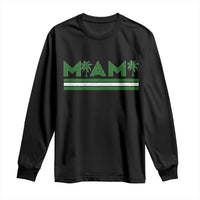 Retro Miami Palm Tree Long Sleeve Shirt Vintage South Florida Pride Distressed Orange and Green