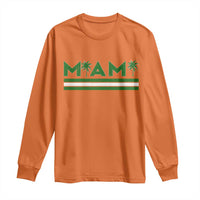 Retro Miami Palm Tree Long Sleeve Shirt Vintage South Florida Pride Distressed Orange and Green