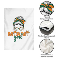 Miami Girl Messy Bun Bandana Garden Flag South Florida Pride Palm Trees