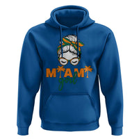 Miami Girl Messy Bun Bandana Hoodie South Florida Pride Palm Trees
