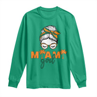 Miami Girl Messy Bun Bandana Long Sleeve Shirt South Florida Pride Palm Trees