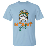 Miami Girl Messy Bun Bandana T Shirt South Florida Pride Palm Trees