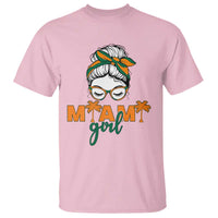 Miami Girl Messy Bun Bandana T Shirt South Florida Pride Palm Trees