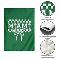 Preppy Miami Bow Aesthetic Garden Flag Cute Checkered Palm Tree College Girl