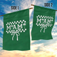 Preppy Miami Bow Aesthetic Garden Flag Cute Checkered Palm Tree College Girl