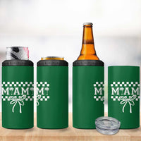 Preppy Miami Bow Aesthetic 4 in 1 Can Cooler Tumbler Cute Checkered Palm Tree College Girl