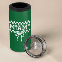 Preppy Miami Bow Aesthetic 4 in 1 Can Cooler Tumbler Cute Checkered Palm Tree College Girl