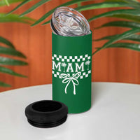 Preppy Miami Bow Aesthetic 4 in 1 Can Cooler Tumbler Cute Checkered Palm Tree College Girl