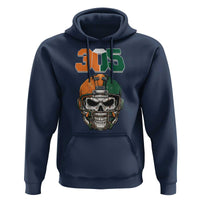 305 Football Warrior Skull Hoodie Orange and Green Miami Vibes