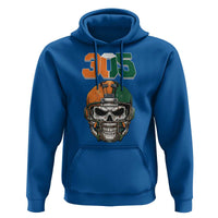 305 Football Warrior Skull Hoodie Orange and Green Miami Vibes