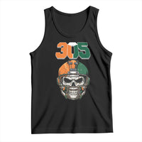 305 Football Warrior Skull Tank Top Orange and Green Miami Vibes