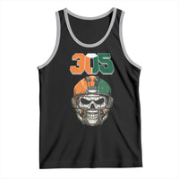 305 Football Warrior Skull Tank Top Orange and Green Miami Vibes