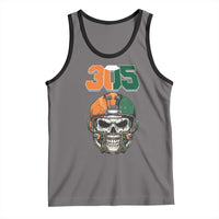 305 Football Warrior Skull Tank Top Orange and Green Miami Vibes