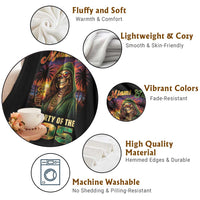 Miami Girl Skeleton Property of the 305 Throw Blanket Tropical City Florida Pride Street Style
