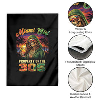 Miami Girl Skeleton Property of the 305 Garden Flag Tropical City Florida Pride Street Style
