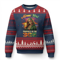 Miami Girl Skeleton Property of the 305 Ugly Christmas Sweater Tropical City Florida Pride Street Style