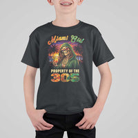 Miami Girl Skeleton Property of the 305 T Shirt For Kid Tropical City Florida Pride Street Style