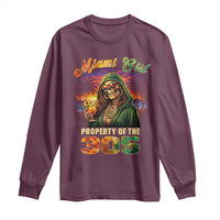 Miami Girl Skeleton Property of the 305 Long Sleeve Shirt Tropical City Florida Pride Street Style