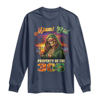 Miami Girl Skeleton Property of the 305 Long Sleeve Shirt Tropical City Florida Pride Street Style