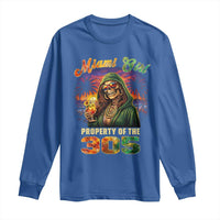Miami Girl Skeleton Property of the 305 Long Sleeve Shirt Tropical City Florida Pride Street Style