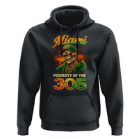 Miami Property of the 305 Skeleton Graphic Hoodie Street King with Sunset Florida Swag