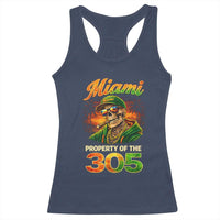 Miami Property of the 305 Skeleton Graphic Racerback Tank Top Street King with Sunset Florida Swag
