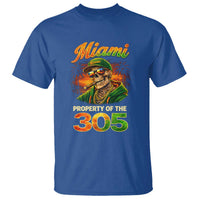 Miami Property of the 305 Skeleton Graphic T Shirt Street King with Sunset Florida Swag