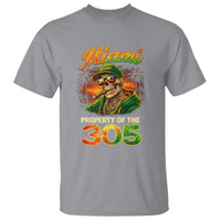 Miami Property of the 305 Skeleton Graphic T Shirt Street King with Sunset Florida Swag