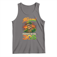 Miami Property of the 305 Skeleton Graphic Tank Top Street King with Sunset Florida Swag