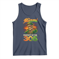 Miami Property of the 305 Skeleton Graphic Tank Top Street King with Sunset Florida Swag
