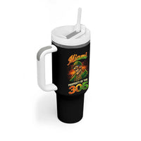 Miami Property of the 305 Skeleton Graphic Tumbler With Handle Street King with Sunset Florida Swag