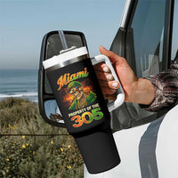 Miami Property of the 305 Skeleton Graphic Tumbler With Handle Street King with Sunset Florida Swag