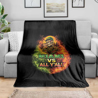 Miami vs All You All 305 Skeleton Flame Graphic Throw Blanket Tropical City Pride Florida Love