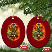 Miami vs All You All 305 Skeleton Flame Graphic Ceramic Ornament Tropical City Pride Florida Love