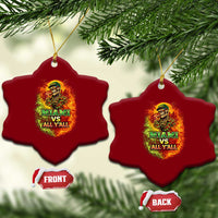Miami vs All You All 305 Skeleton Flame Graphic Ceramic Ornament Tropical City Pride Florida Love