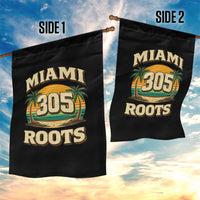 Vintage Miami 305 Roots Garden Flag Retro Sunset Palm Trees Florida Natives