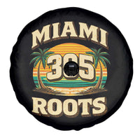 Vintage Miami 305 Roots Spare Tire Cover Retro Sunset Palm Trees Florida Natives