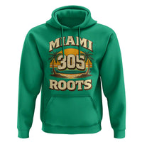 Vintage Miami 305 Roots Hoodie Retro Sunset Palm Trees Florida Natives